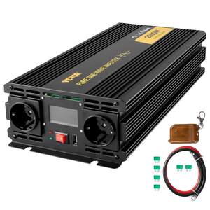 Invertor-cu-sinus-pur-2500W-12V-la-230V-afișaj-LCD-și-telecomandă