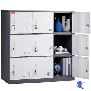 Dulap-metalic-de-depozitare-cu-9-uși-Gri-oțel