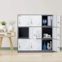 Dulap-metalic-de-depozitare-cu-9-uși-Gri-oțel