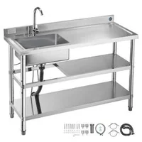 Chiuvetă-profesională-din-oțel-inoxidabil-1200x500x940-mm-cu-baterie-și-raft-dublu