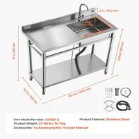 Chiuvetă-profesională-din-oțel-inoxidabil-1000x500x940-mm-cu-cuvă-în-stânga
