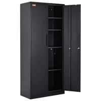 Dulap-metalic-de-depozitare-dulap-metalic-încuiabil-din-oțel-cu-2-uși-magnetice-și-4-rafturi-reglabile