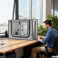 Incintă-pentru-imprimantă-3D-cu-ventilație-și-termometru-concepută-pentru-Bambu-Lab-A1-Combo-rezistentă-la-praf-și-apă-gri