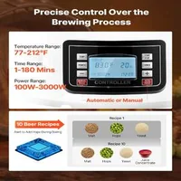 Sistem-electric-pentru-prepararea-berii-acasă-60-litri-16-galoane-3000W-Aparat-complet-cu-pompă-de-recirculare-răcitor-și-memorie-pentru-rețete