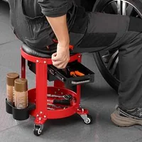Taburet-de-atelier-pe-roți-cu-2-sertare-136-kg-pernă-detașabilă-și-organizator