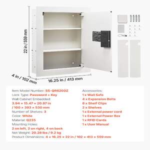 Seif-încastrat-în-perete-23-5-L-design-ascuns-3-niveluri-închidere-digitală