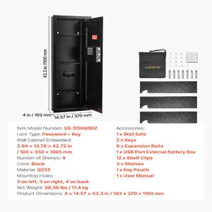 Seif-de-încastrat-în-perete-31-1-L-4-niveluri-iluminare-LED-montaj-ascuns-negru