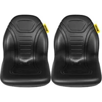 Scaun-universal-pentru-tractor-set-de-2-buc-spătar-înalt-vinil-negru-orificiu-de-drenaj