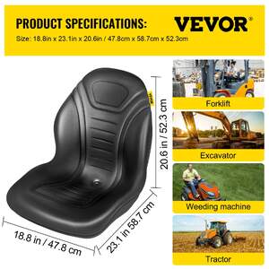 Scaun-universal-pentru-tractor-set-de-2-buc-spătar-înalt-vinil-negru-orificiu-de-drenaj