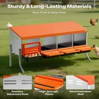 Cuibare-pentru-găini-cu-4-compartimente-sistem-Roll-away-din-oțel-galvanizat-cu-picioare