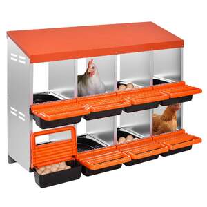 Cuibare-pentru-găini-cu-8-compartimente-pe-2-niveluri-cu-sistem-Roll-out-din-oțel-galvanizat
