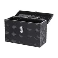 Cutie-compactă-neagră-din-aluminiu-pentru-scule-41-cm-striată-Diamond-Plate-pentru-pickup-și-ATV