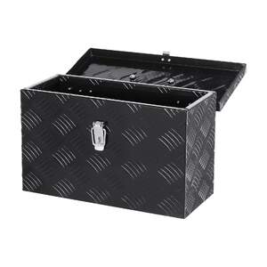 Cutie-compactă-neagră-din-aluminiu-pentru-scule-41-cm-striată-Diamond-Plate-pentru-pickup-și-ATV