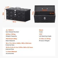 Cutie-compactă-neagră-din-aluminiu-pentru-scule-41-cm-striată-Diamond-Plate-pentru-pickup-și-ATV
