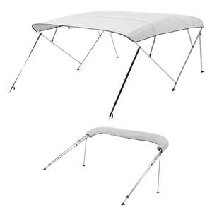 Copertină-pentru-barcă-Bimini-Top-cu-4-cadre-lungime-2-44-m-Oxford-600D-gri-deschis