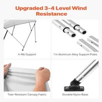 Copertină-pentru-barcă-Bimini-Top-cu-4-cadre-lungime-2-44-m-Oxford-600D-gri-deschis