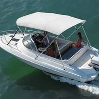 Copertină-pentru-barcă-Bimini-Top-cu-4-cadre-lungime-2-44-m-Oxford-600D-gri-deschis