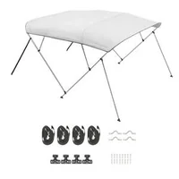Copertină-pentru-barcă-Bimini-Top-cu-4-cadre-lungime-2-44-m-Oxford-600D-gri-deschis