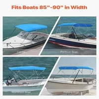 Copertină-pentru-barcă-Bimini-Top-cu-4-cadre-lungime-2-44-m-Oxford-600D-albastră