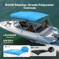 Copertină-pentru-barcă-Bimini-Top-cu-4-cadre-lungime-2-44-m-Oxford-600D-albastră