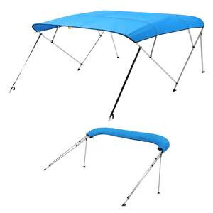 Copertină-pentru-barcă-Bimini-Top-cu-4-cadre-lungime-2-44-m-Oxford-600D-albastră