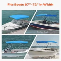 Copertină-pentru-barcă-Bimini-Top-cu-4-cadre-lungime-2-44-m-Oxford-600D-albastră