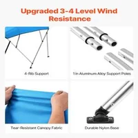 Copertină-pentru-barcă-Bimini-Top-cu-4-cadre-lungime-2-44-m-Oxford-600D-albastră