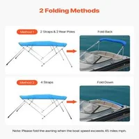 Copertină-pentru-barcă-Bimini-Top-cu-4-cadre-lungime-2-44-m-Oxford-600D-albastră
