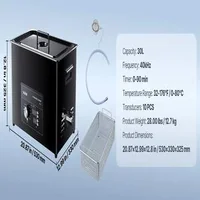 Baie-de-curățare-cu-ultrasunete-30-l-cu-comandă-mecanică-600W-curățare-profesională