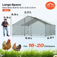 Adăpost-spațios-din-metal-pentru-găini-3x3x2-m-Acoperiș-tip-coamă-și-oțel-galvanizat