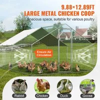 Coteț-metalic-mare-pentru-găini-3x6x2-m-oțel-galvanizat-și-plasă-de-protecție
