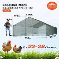 Adăpost-metalic-foarte-mare-pentru-găini-3x8x2-m-din-oțel-galvanizat-cu-acoperiș-ascuțit