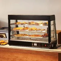 Vitrină-caldă-profesională-pe-3-niveluri-temperatură-reglabilă-și-iluminare-LED