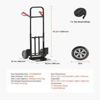 Cărucior-de-transport-manual-ranforsat-272-kg-Mâner-telescopic-și-curea-de-fixare