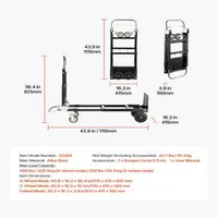Cărucior-de-transport-pliabil-2-în-1-capacitate-de-227-kg-cu-mâner-reglabil