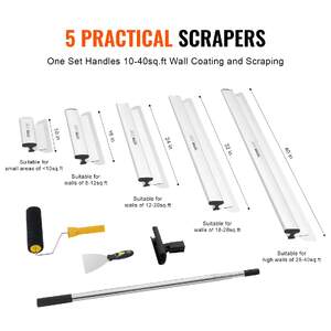 Set-profesional-de-cuțite-pentru-gletuire-5-dimensiuni-25-100-cm-cu-mâner-telescopic