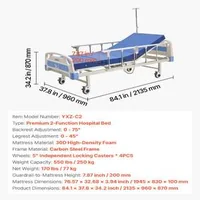 Pat-electric-de-spital-2-funcții-cu-saltea-capacitate-250-kg