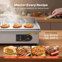 Grătar-electric-profesional-3200-W-Placă-combinată-Netedă-și-striată