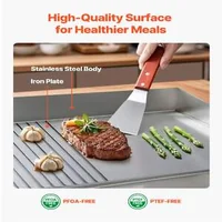 Grătar-electric-profesional-3200-W-Placă-combinată-Netedă-și-striată