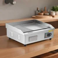 Grătar-electric-profesional-3200-W-Placă-combinată-Netedă-și-striată
