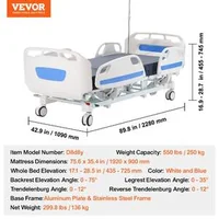 Pat-electric-profesional-de-spital-pentru-terapie-intensivă-ICU-cu-5-funcții-250-kg-poziție-Trendelenburg