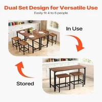 Set-masă-de-bar-cu-2-scaune-stil-rustic-margini-rotunjite-119-cm