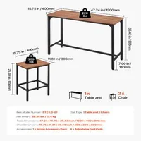 Set-masă-de-bar-cu-2-scaune-stil-rustic-margini-rotunjite-119-cm