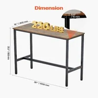 Masă-de-bar-industrială-100-cm-blat-înalt-pentru-bucătărie-și-cocktailuri-maro-rustic