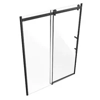Ușă-glisantă-pentru-duș-fără-ramă-150-x-191-cm-sticlă-securizată-8-mm-negru-mat