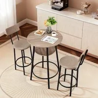 Set-rotund-de-bar-cu-masă-și-2-scaune-gri-deschis-design-compact-pentru-cafea-și-mic-dejun