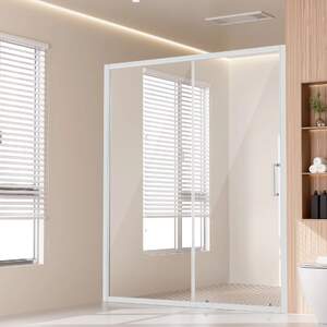 Ușă-glisantă-de-duș-cu-ramă-parțială-150-x-178-cm-sticlă-securizată-de-6-mm-crom