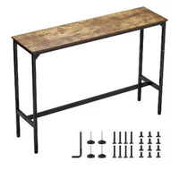 Masă-înaltă-de-bar-140-cm-design-alungit-pentru-bucătărie-și-sufragerie-maro-rustic