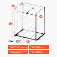 Paravan-de-duș-fix-din-sticlă-86-x-187-cm-sticlă-securizată-8-mm-negru-mat