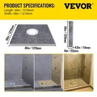 Set-complet-pentru-construirea-unui-duș-122x122-cm-flanșă-ABS-și-grătar-din-oțel